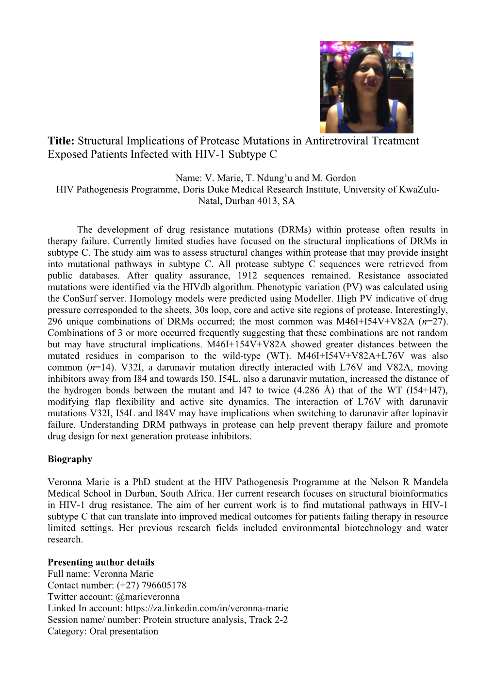 Title: Structural Implications of Protease Mutations in Antiretroviral Treatment Exposed