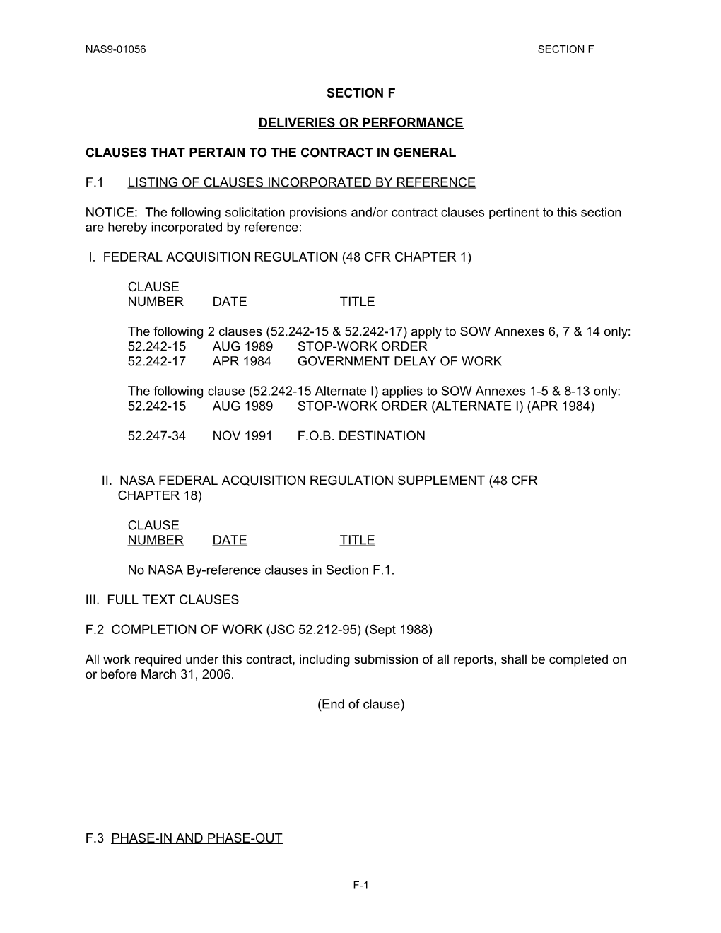 Clauses That Pertain to the Contract in General