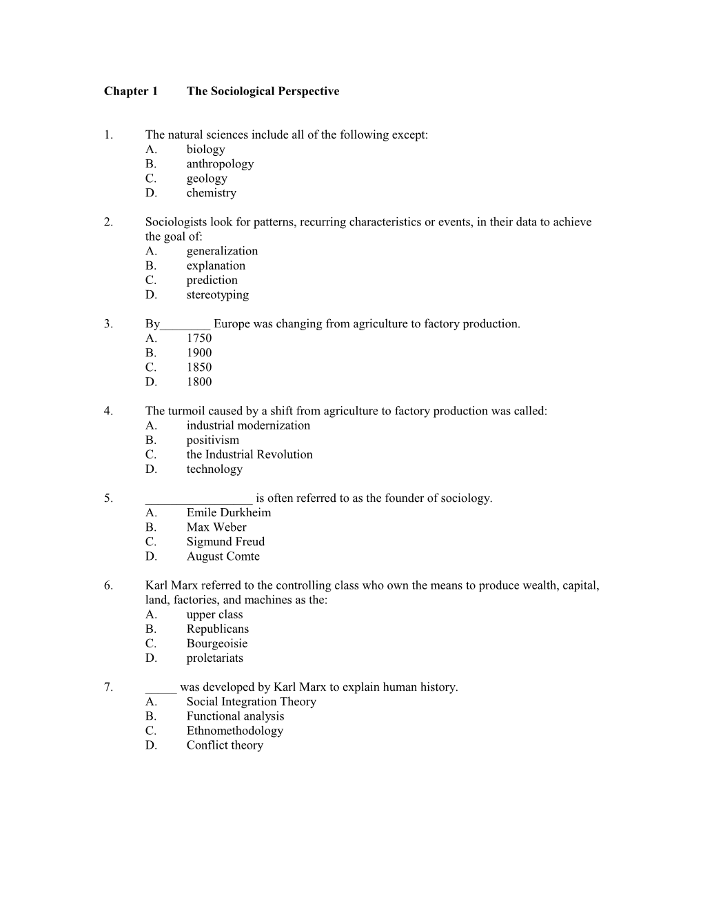 Chapter 1 the Sociological Perspective s1