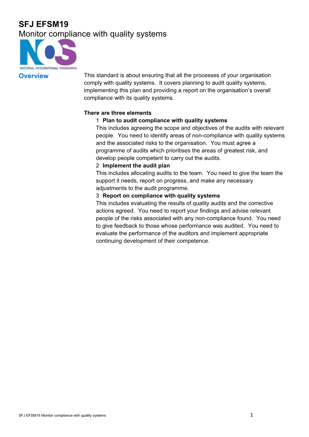 SFJ EFSM19 Monitor Compliance with Quality Systems 4