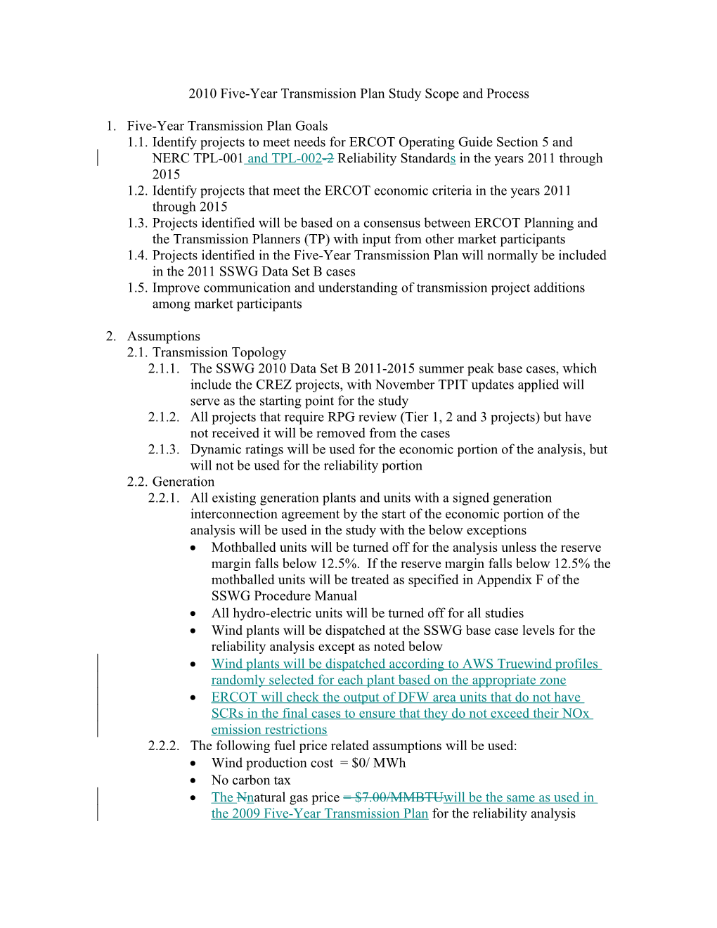 Five-Year Plan Transmission Study Process