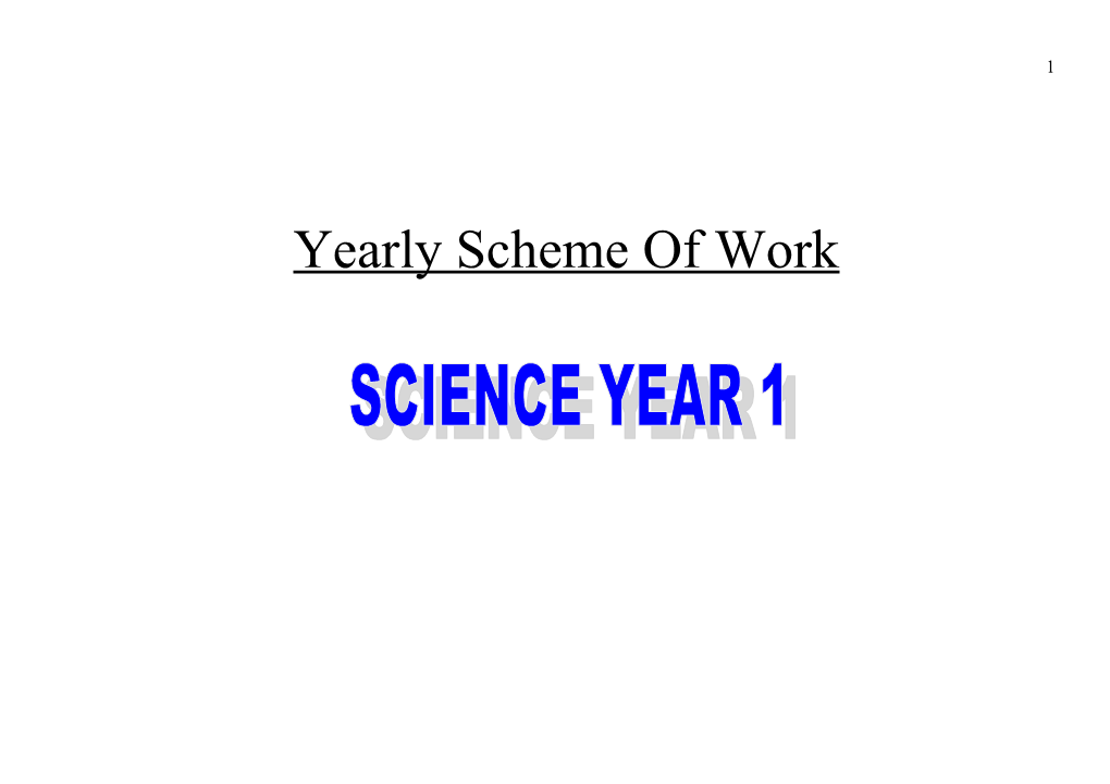 Year One Science Scheme of Work 203