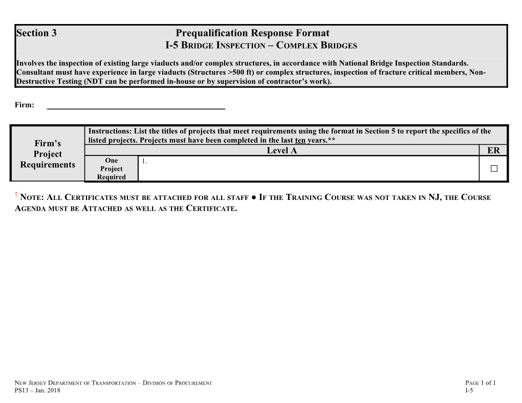 Section 3 Prequalification Response Format s1