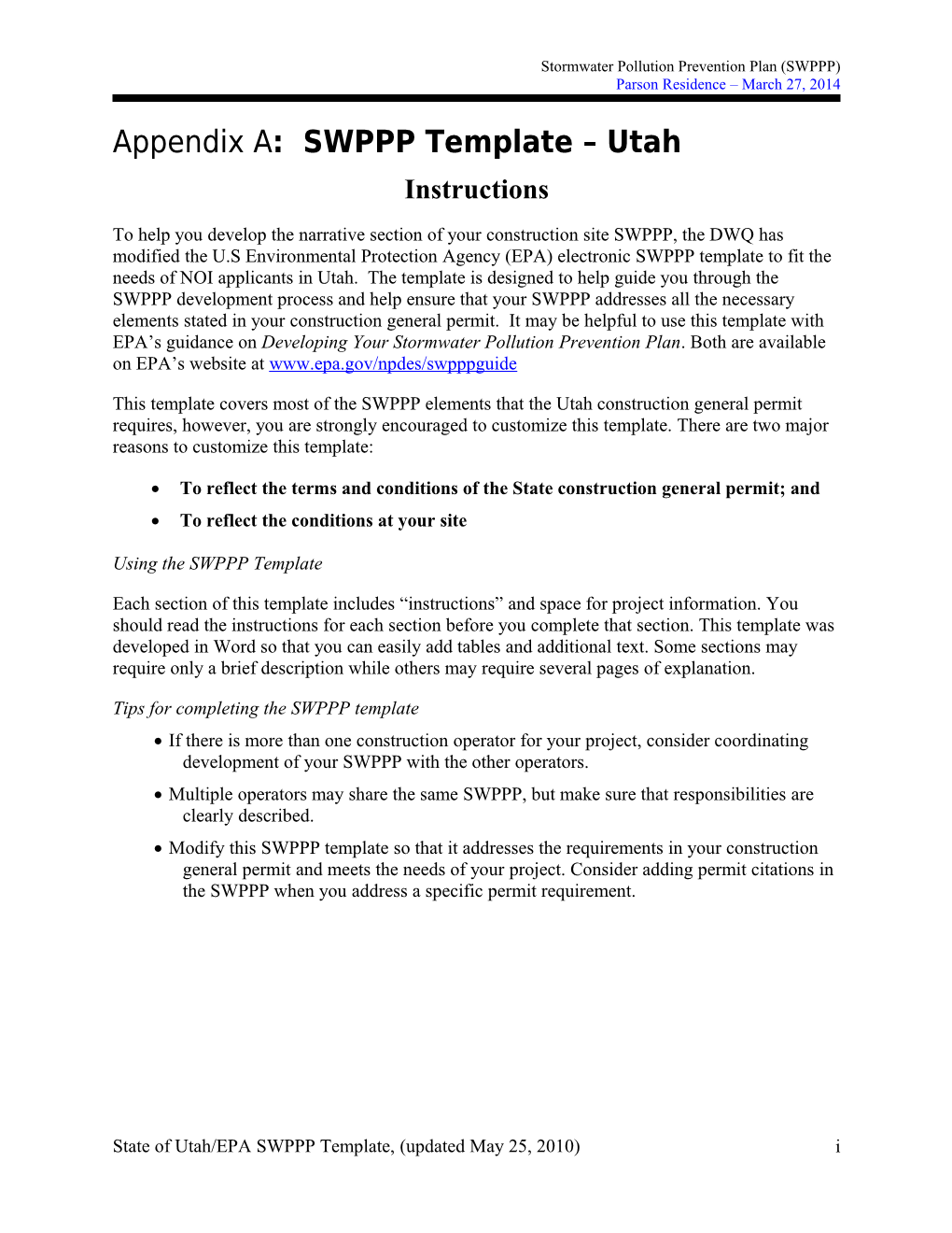 Stormwater Pollution Prevention Plan Template s4