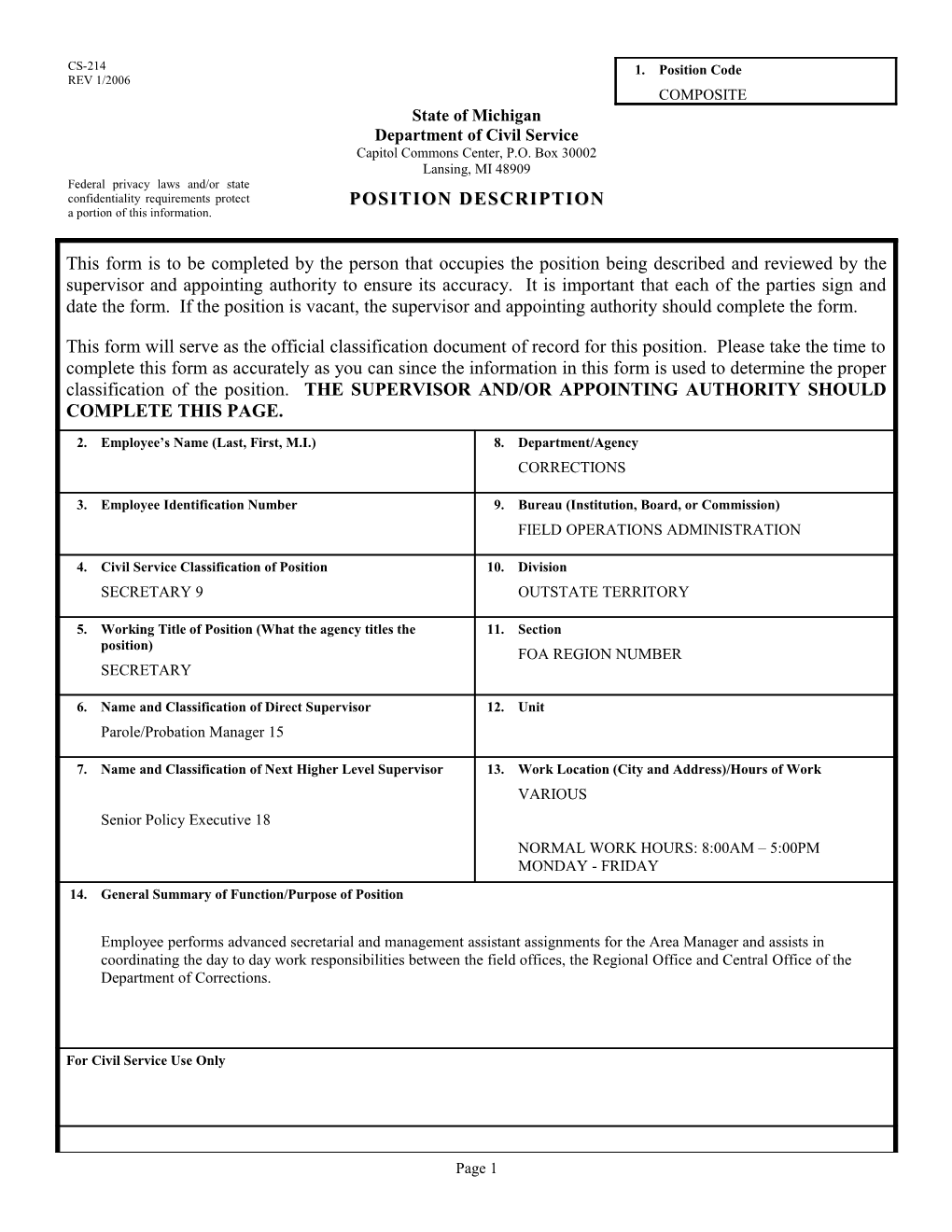 CS-214 Position Description Form s26