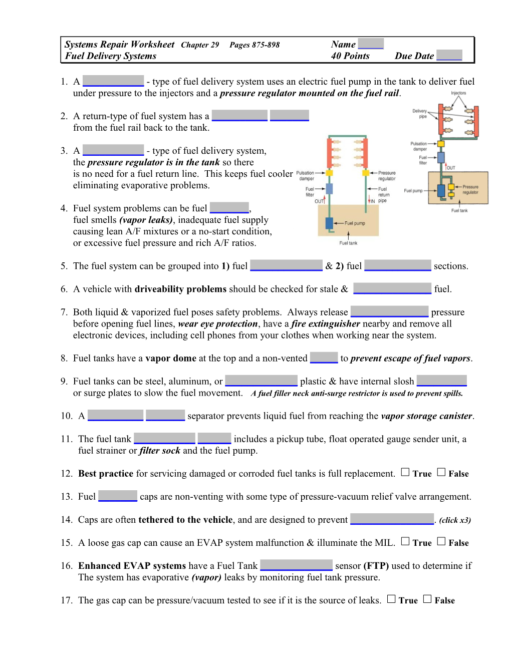 Systems Repair Worksheet