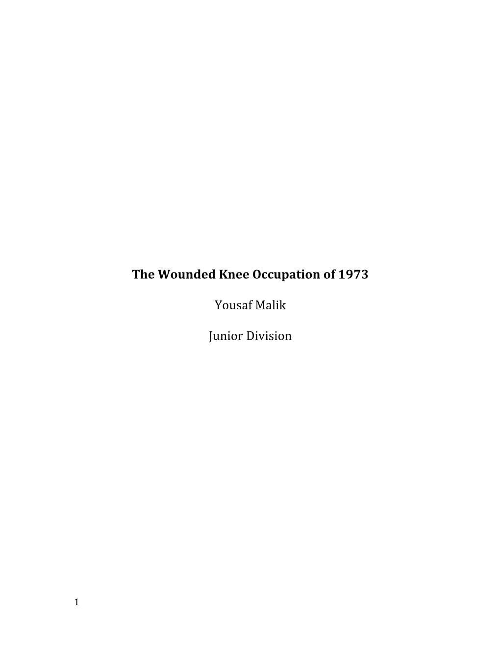 The Wounded Knee Occupation of 1973