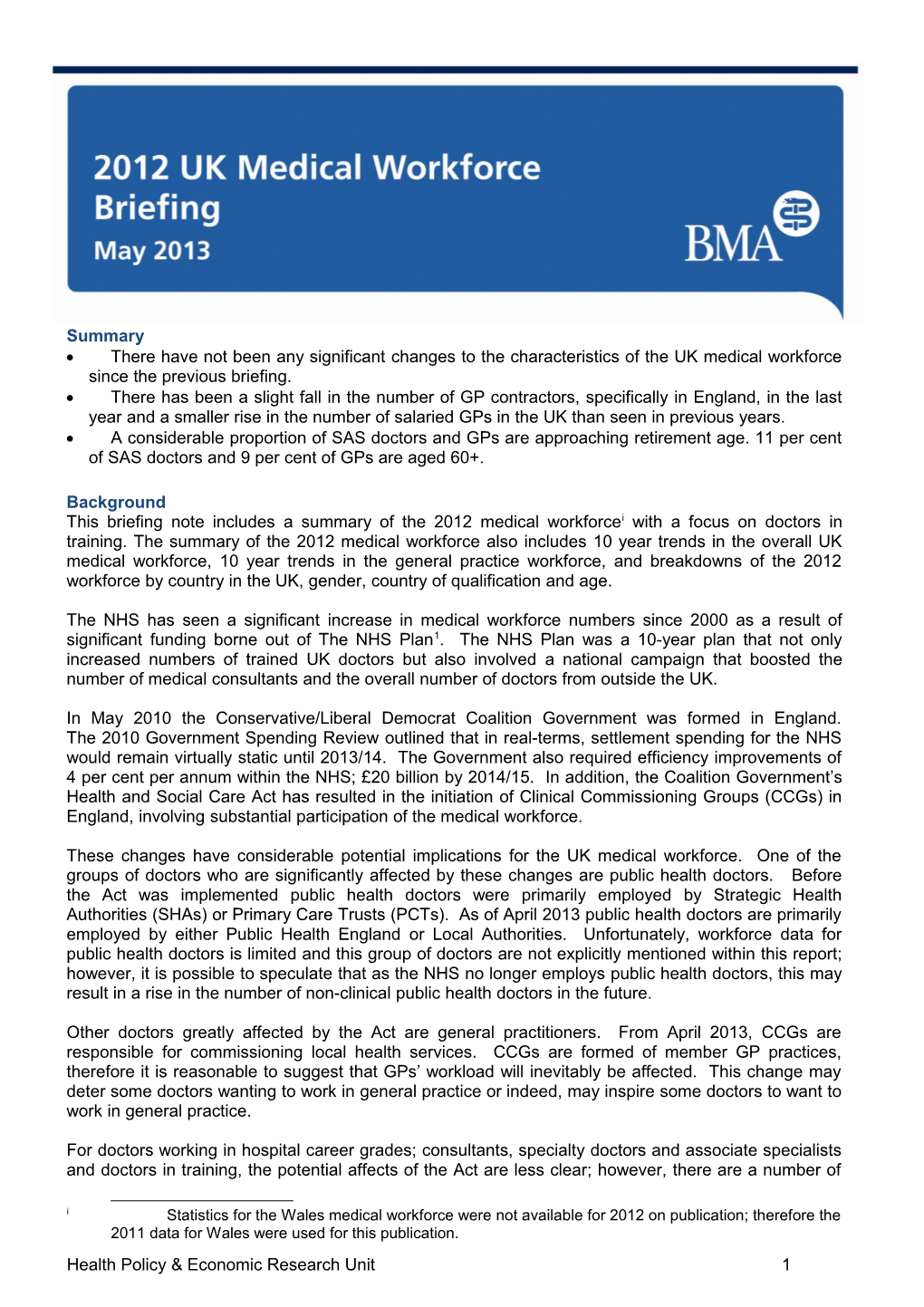 2007 UK Medical Workforce