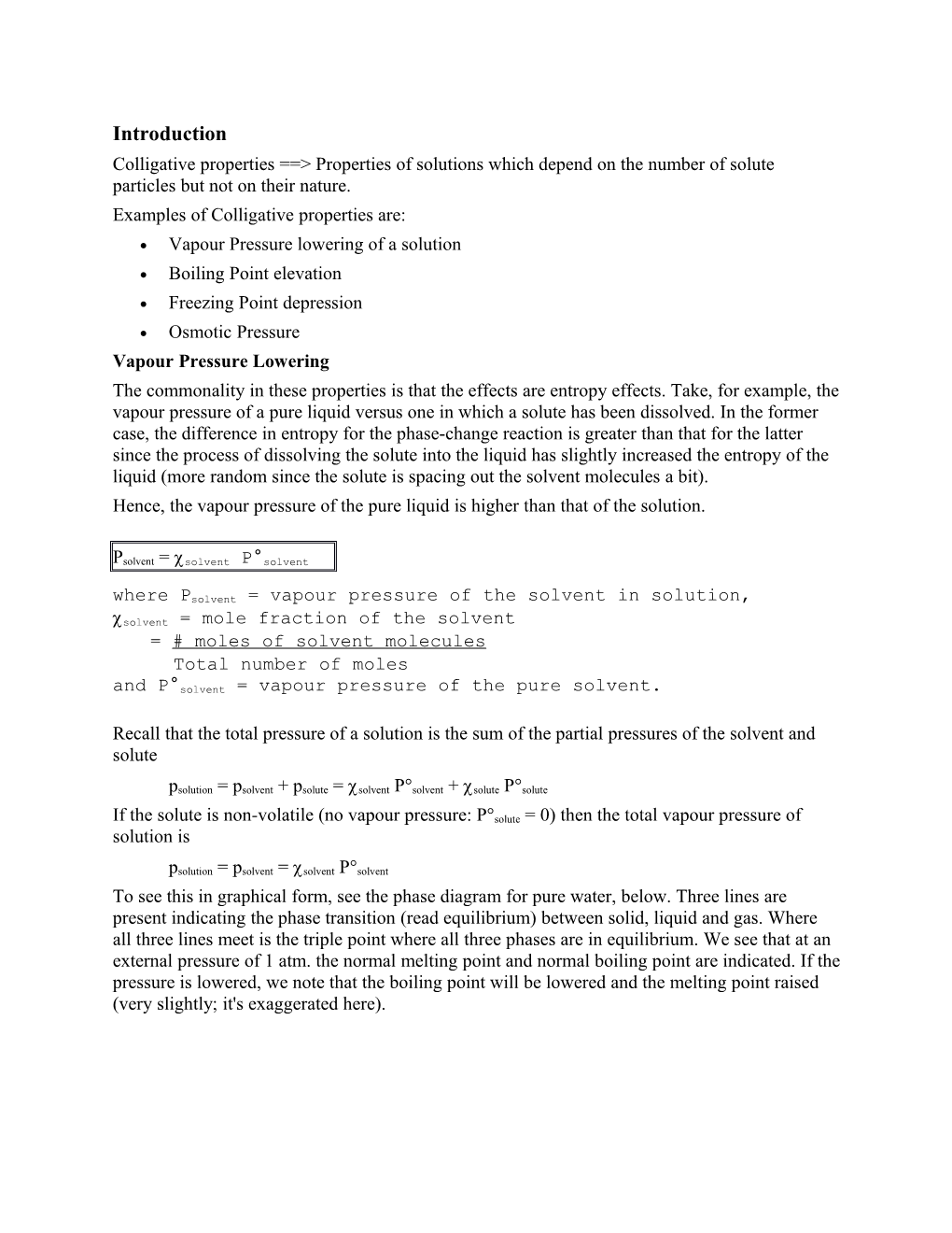 Examples of Colligative Properties Are