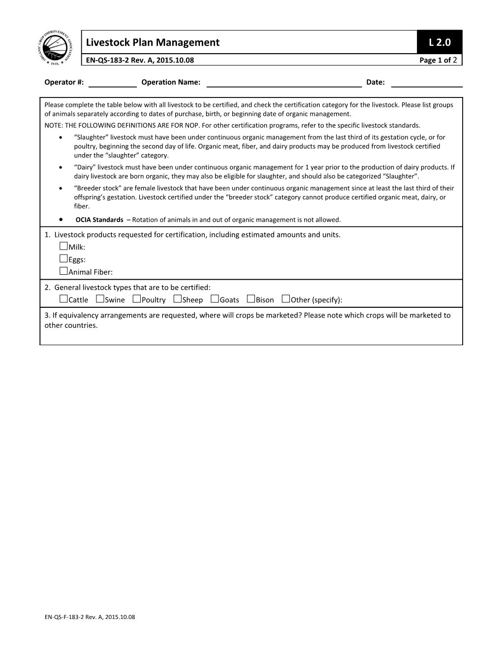 Livestock Plan Management