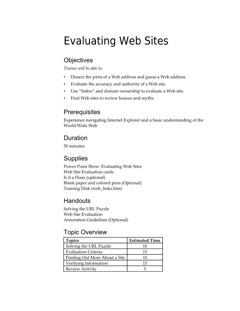 Creating a Web Guide: Finding Information on the Web