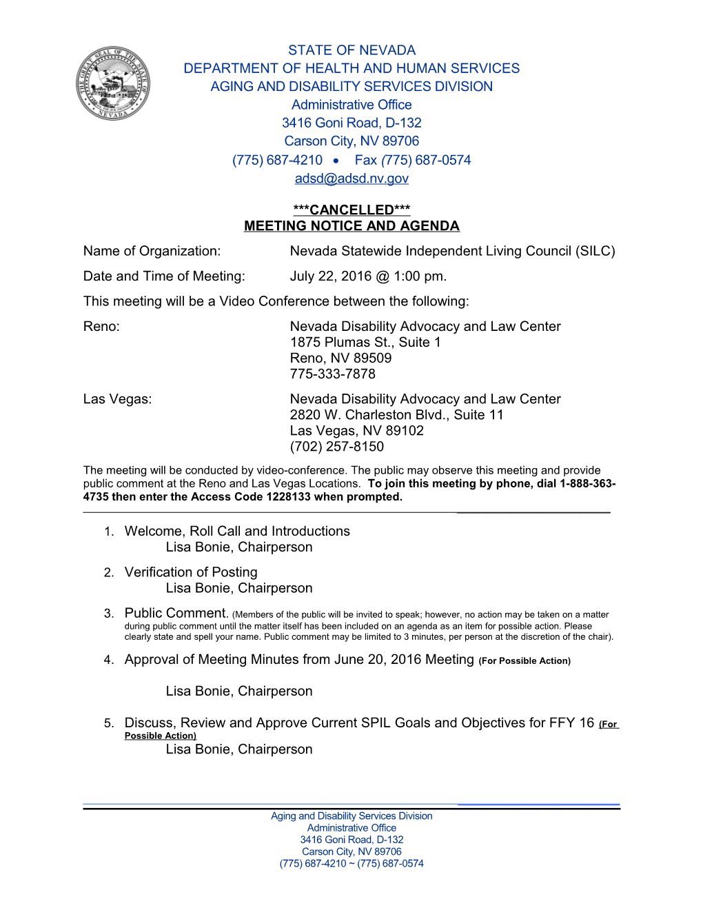 Meeting Notice and Agenda s5