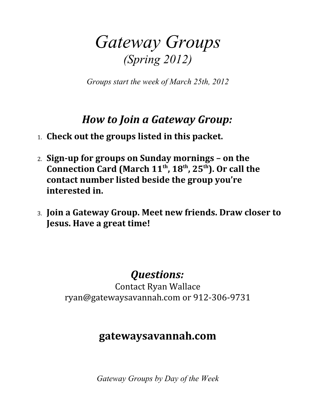 How to Join a Gateway Group