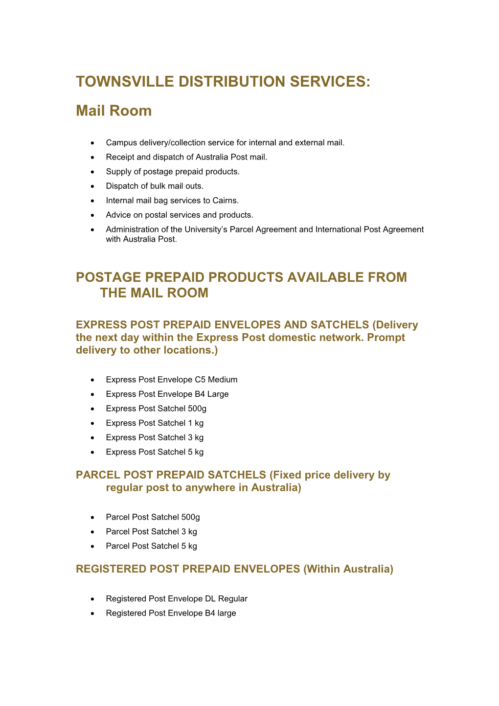 Townsville Distribution Services