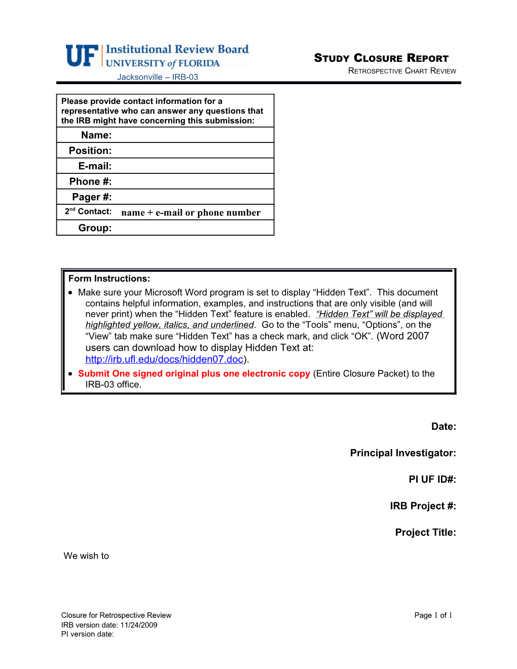 Continuing Review / Study Closure Information Form s1