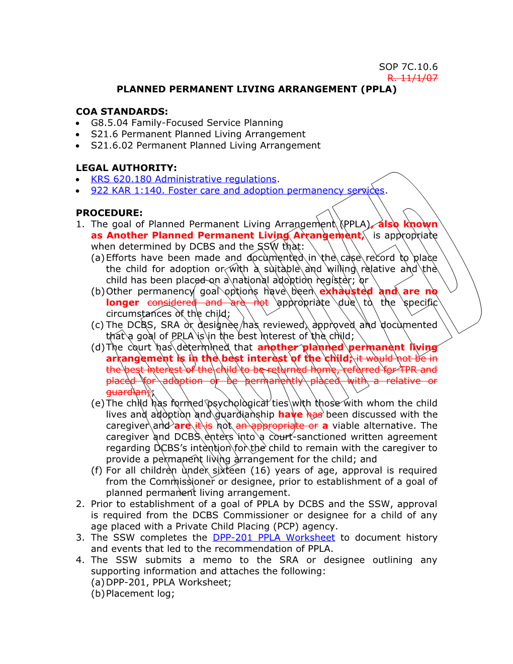Planned Permanent Living Arrangement (PPLA)