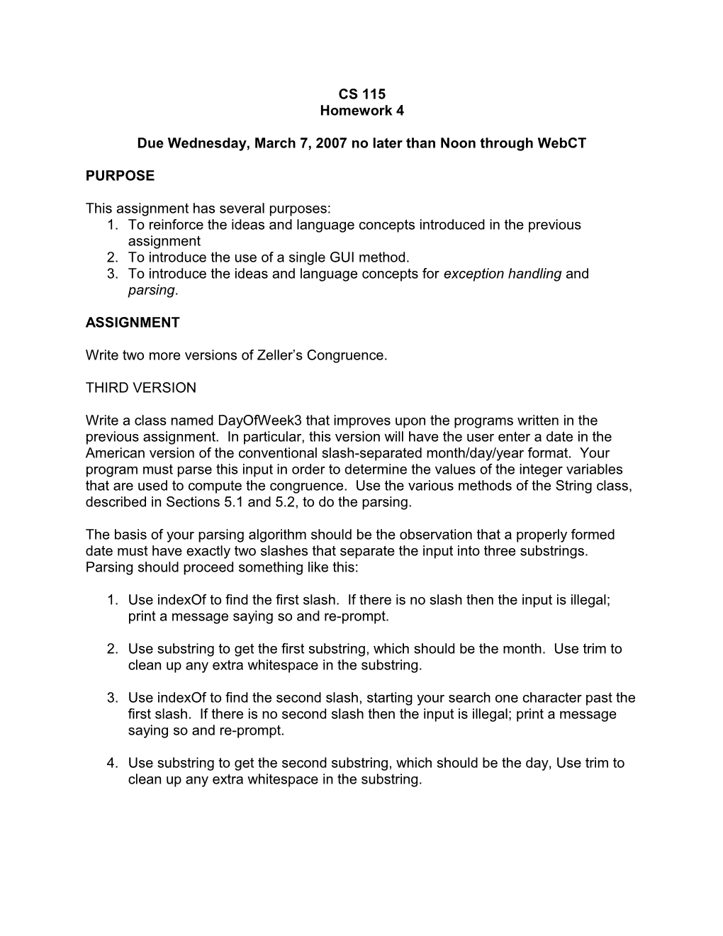 Due Wednesday, March 7, 2007 No Later Than Noon Through Webct