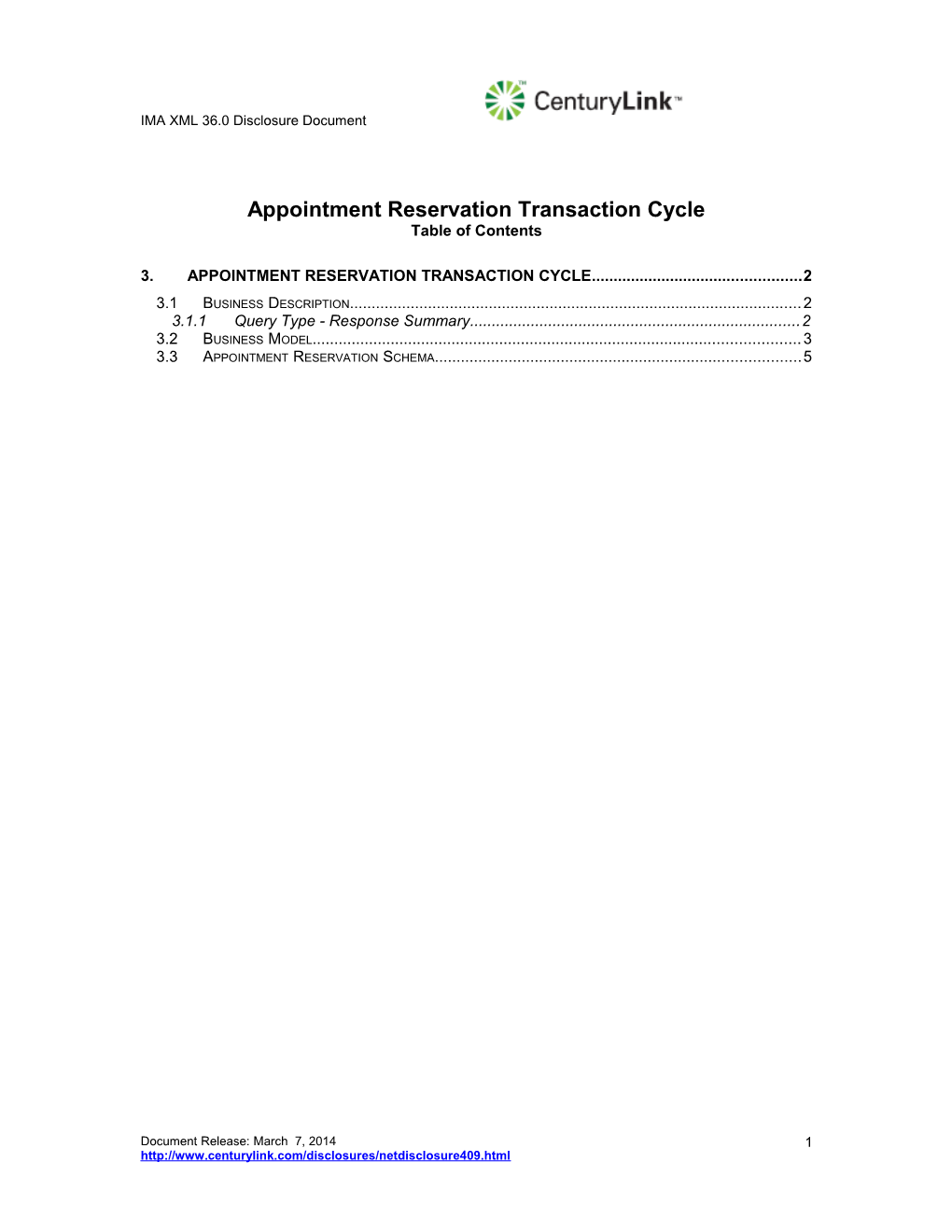 Appointment Reservation Transaction Cycle