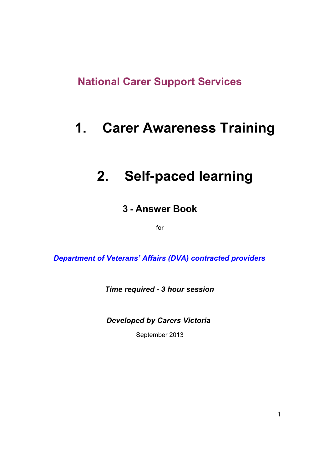 National Carer Support Services