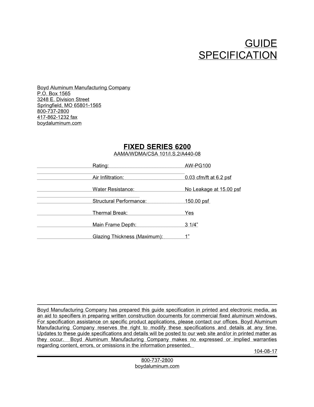 Section 08520 Aluminum Windows s5