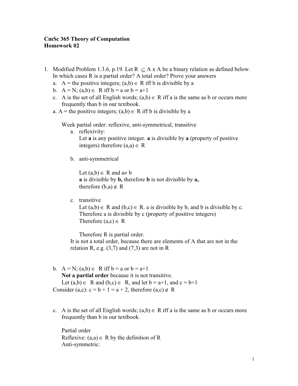 Cmsc 365 Theory of Computation