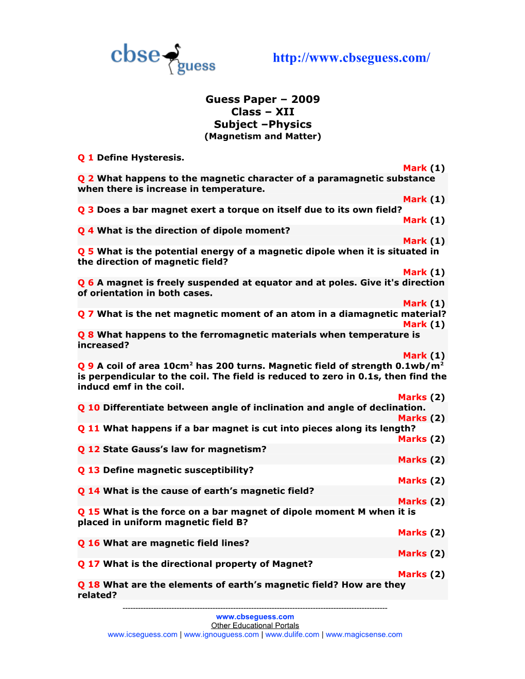 Physics: Part - I for Class 12