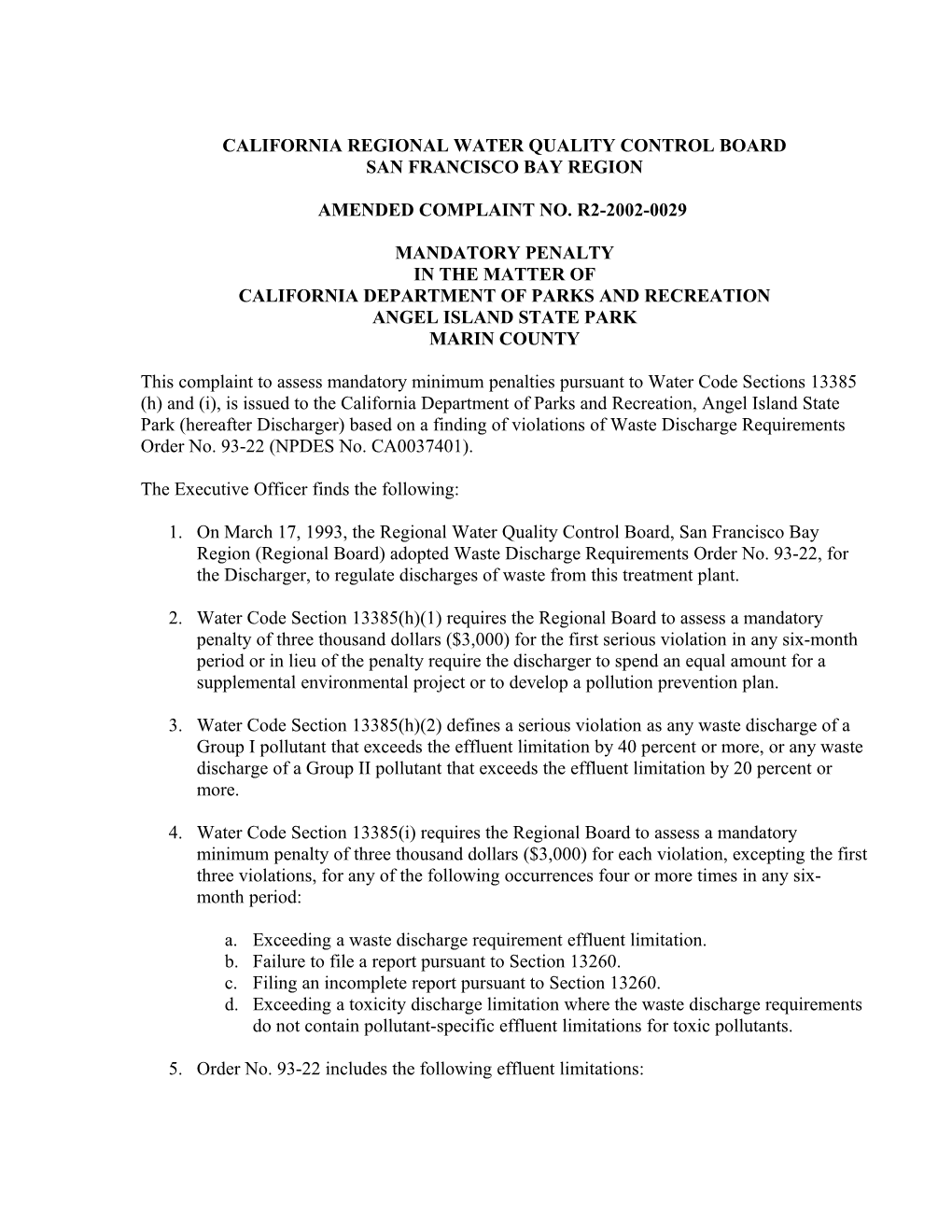 California Regional Water Quality Control Board s65