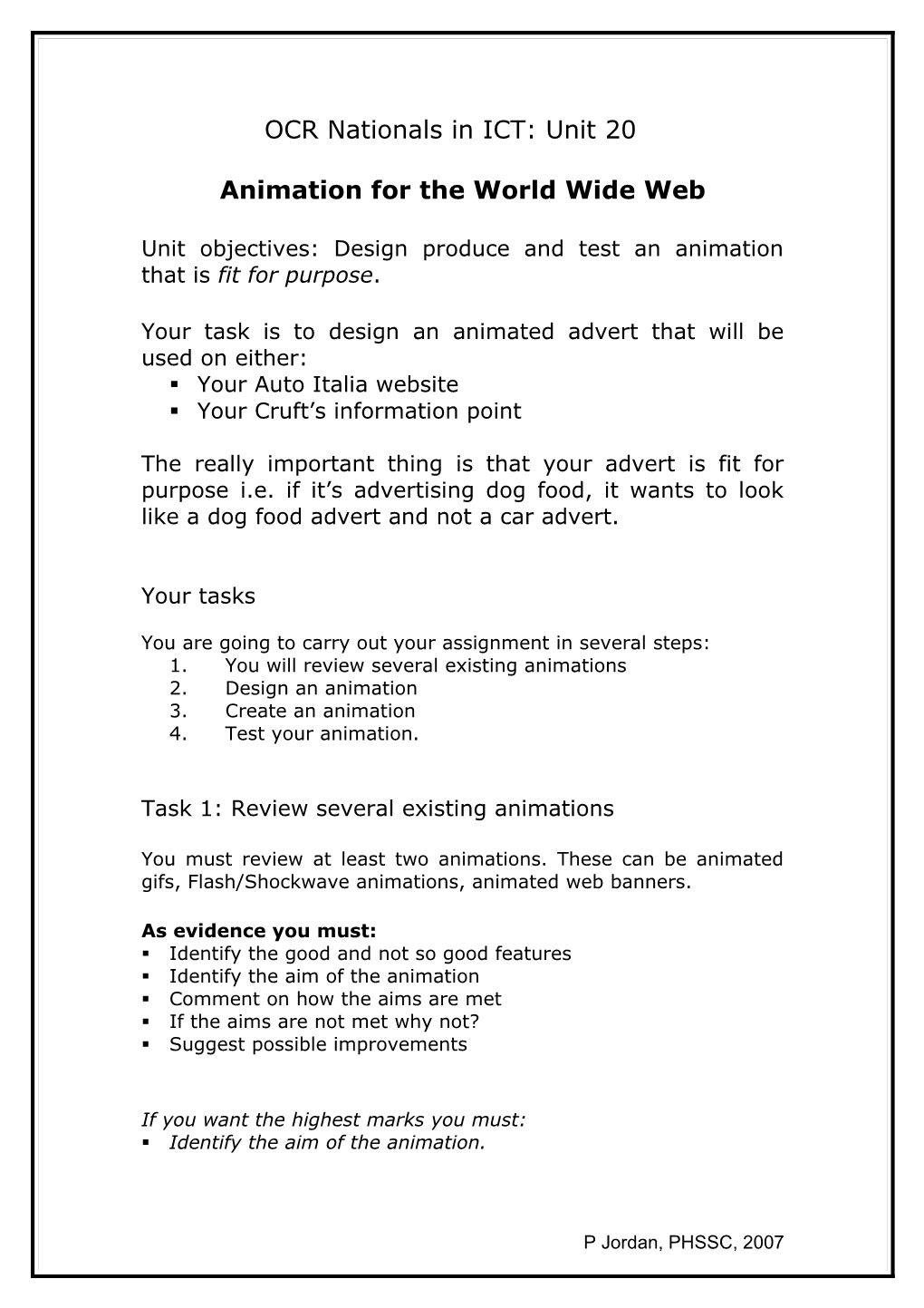 OCR Nationals in ICT: Unit 4