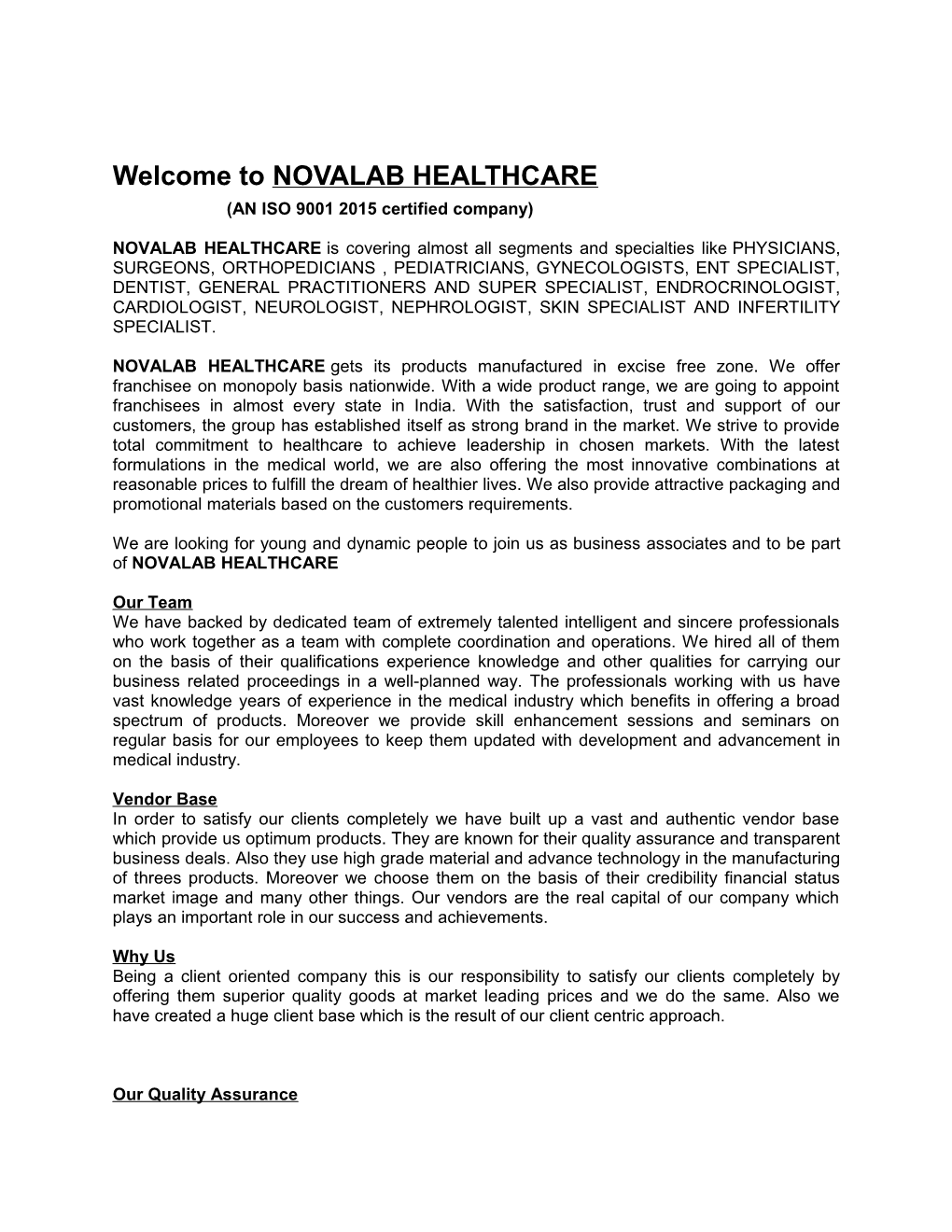 Welcome Tonovalab HEALTHCARE