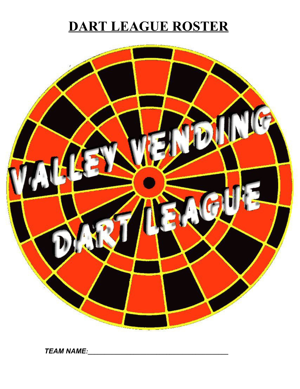 Dart League Roster