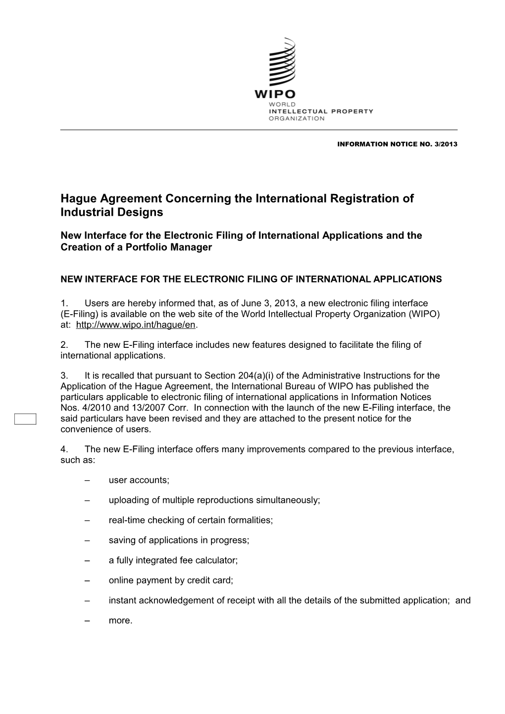 Hague Information Notice No. 6/2011