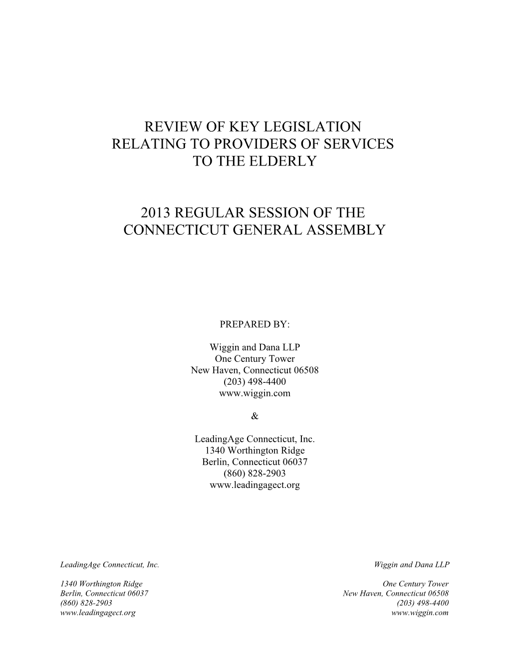 Review of Key Legislation
