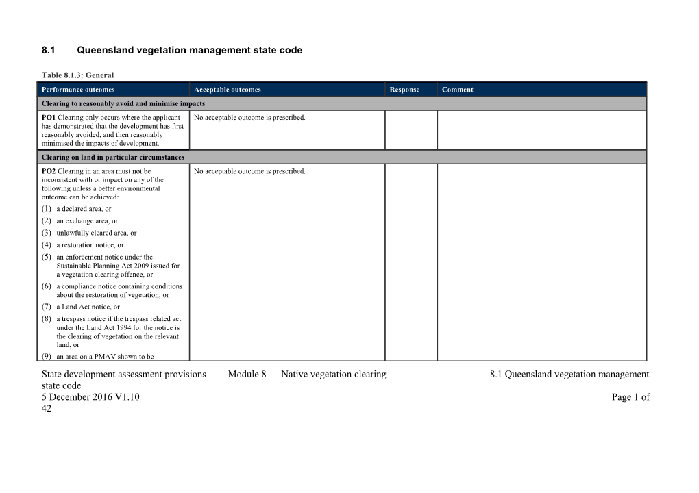 8.1Queensland Vegetation Management State Code