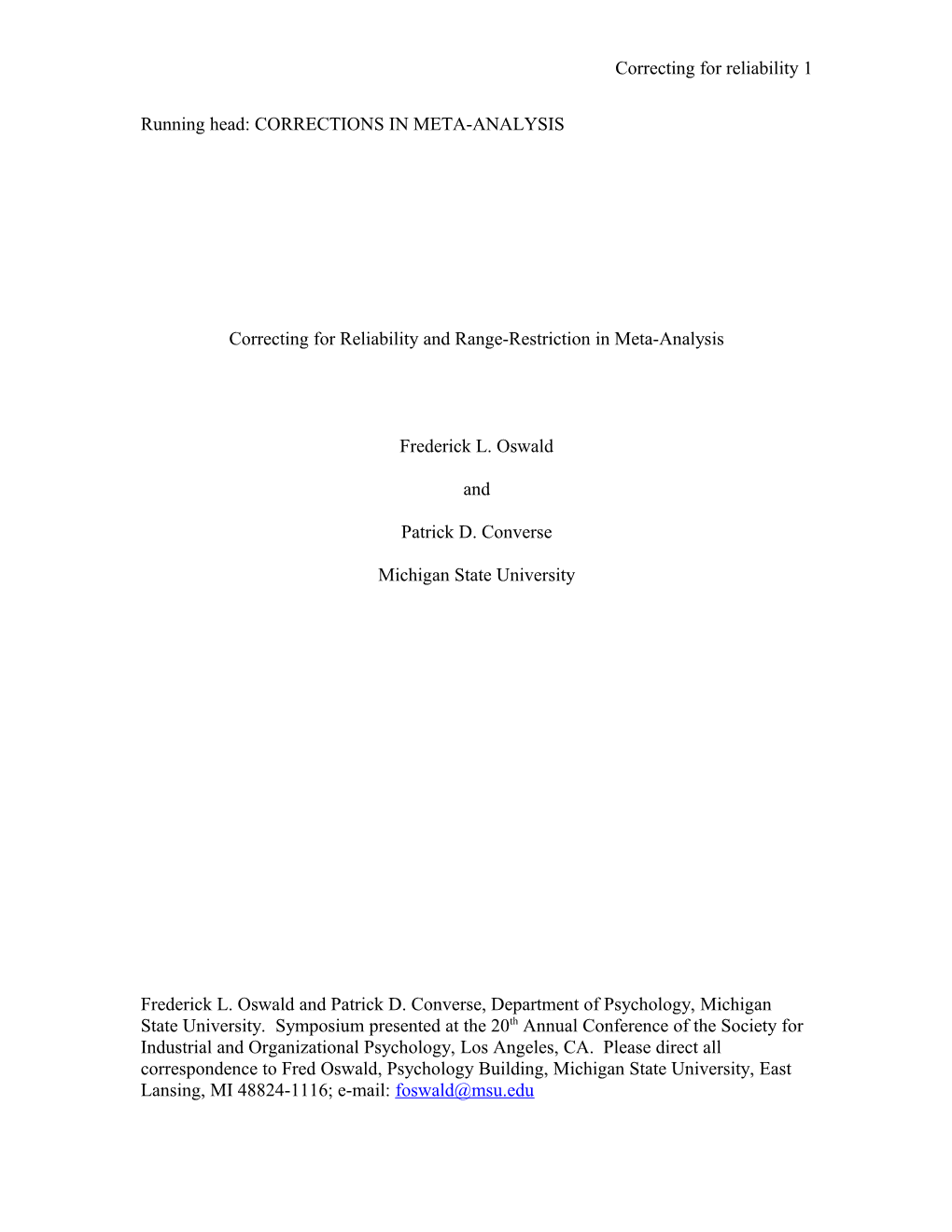 Correcting for Reliability and Range-Restriction in Meta-Analysis