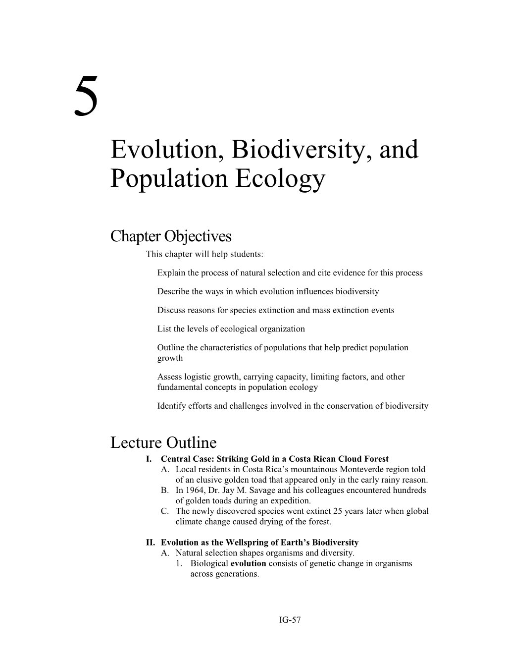 Evolution, Biodiversity, and Population Ecology