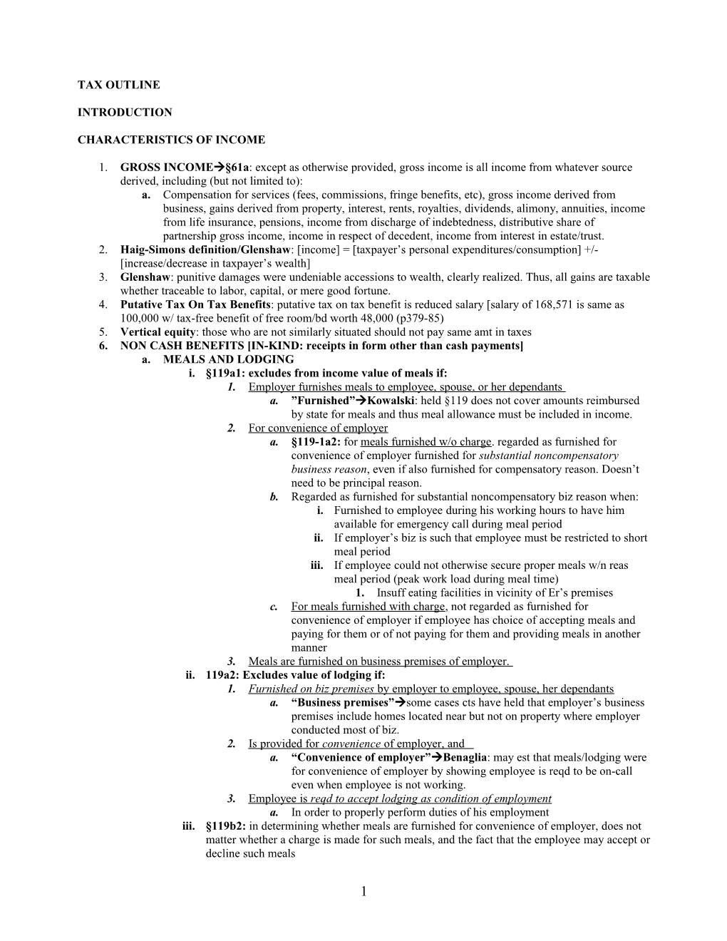 Characteristics of Income