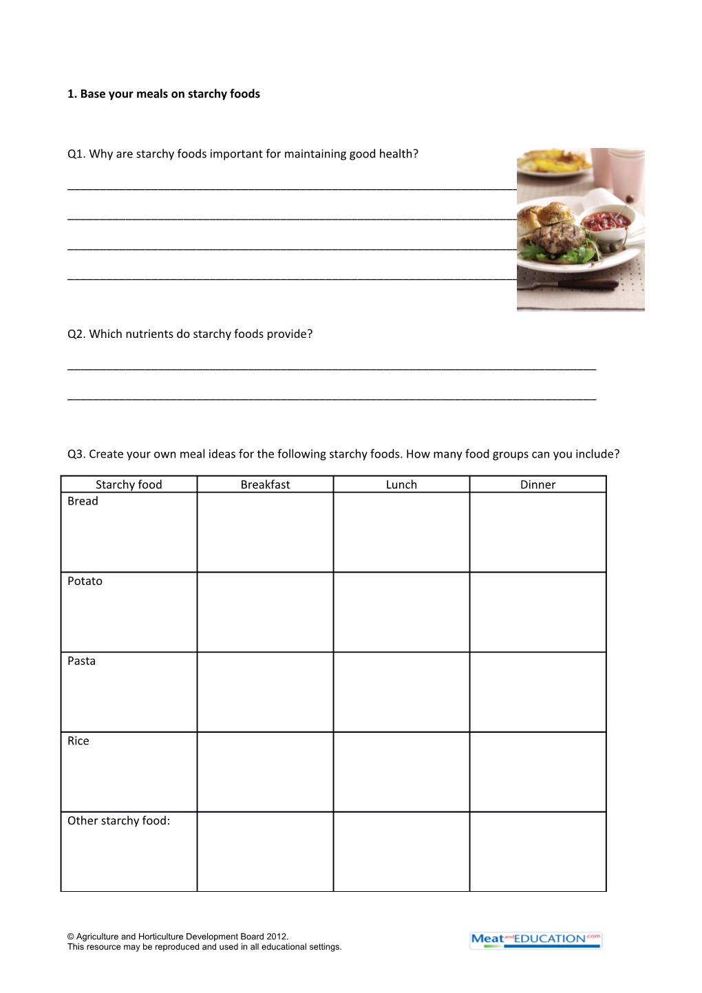 Q2. Which Nutrients Do Starchy Foods Provide?