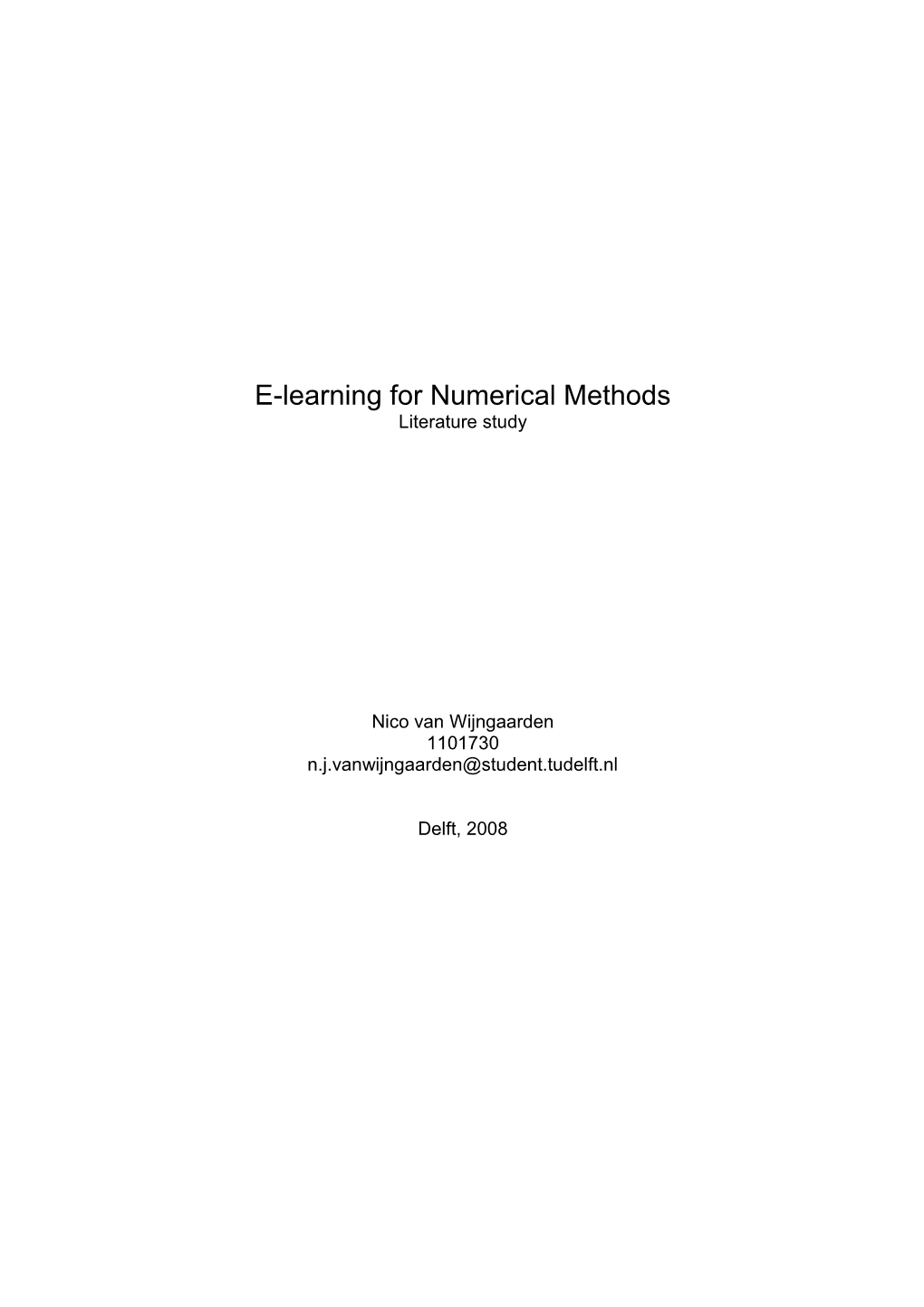 E-Learning for Numerical Methods