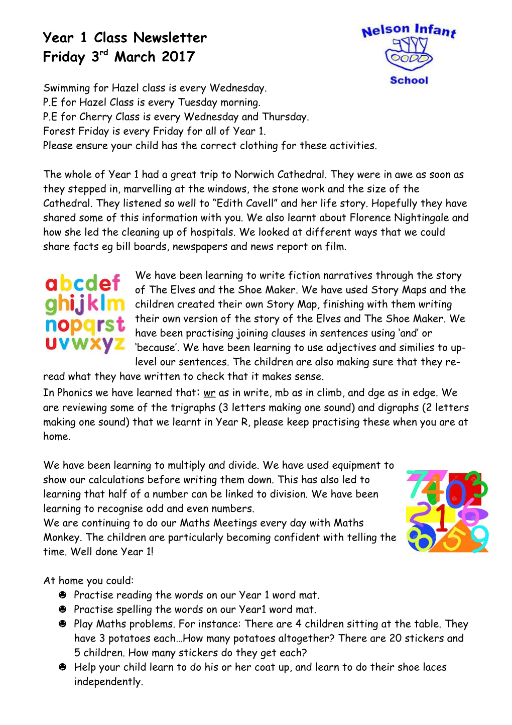 Year 1Class Newsletter