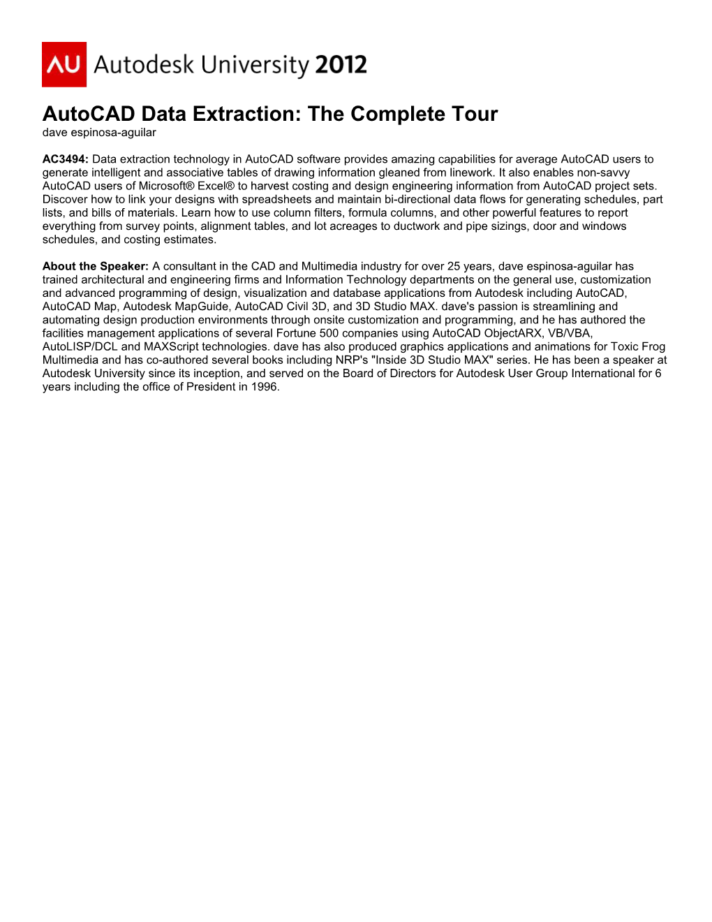 Autocad Data Extraction: the Complete Tour