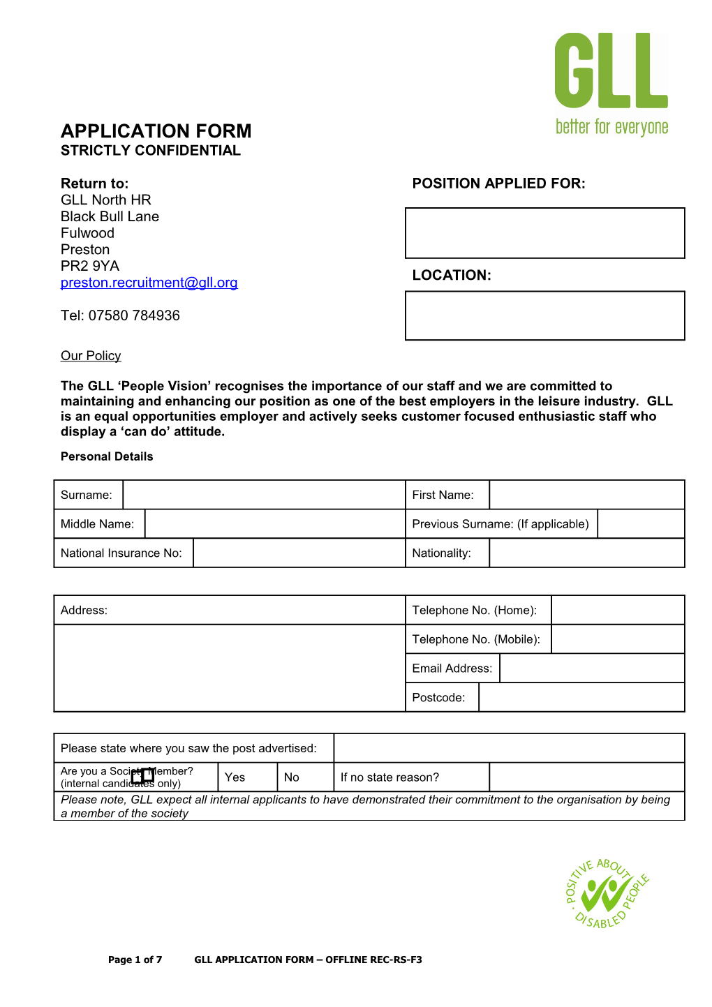 Page 6 of 6 GLL APPLICATION FORM OFFLINE REC-RS-F3