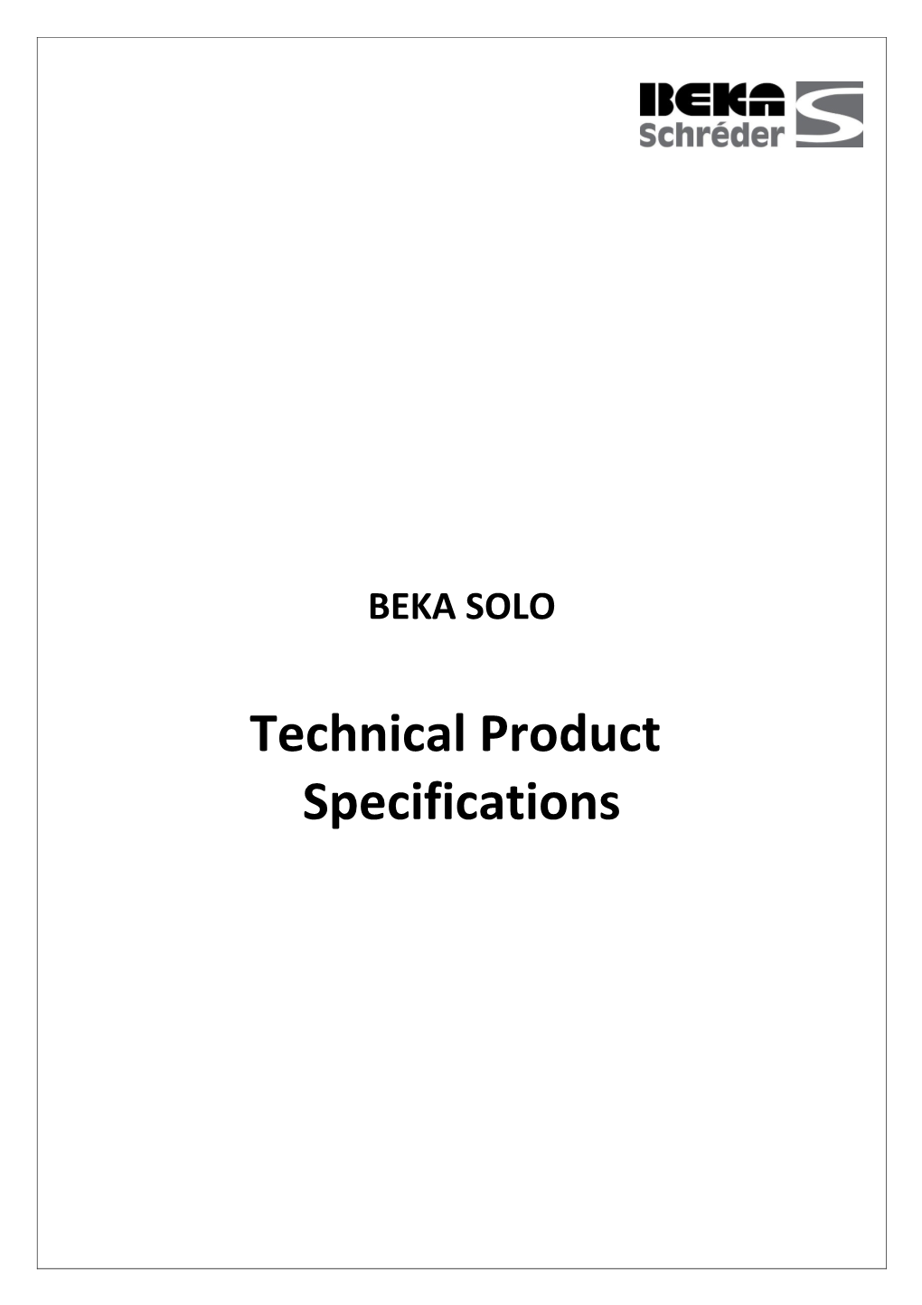 Technical Product Specifications - Template s1