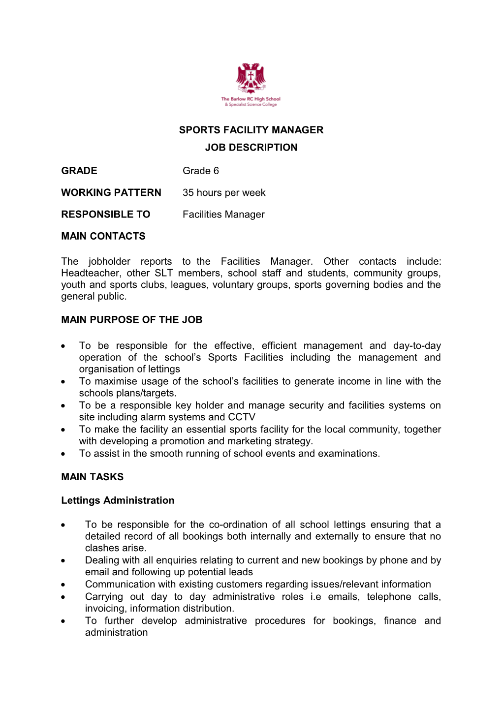 Sports Facility Manager