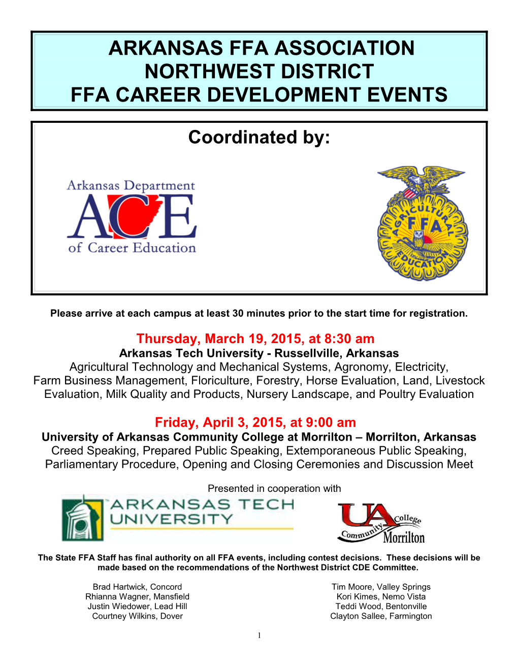 Ffa Career Development Events