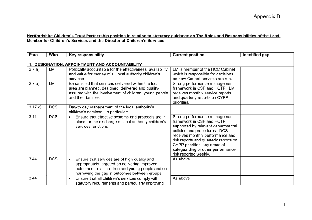 Statutory Guidance on the Roles and Responsibilities of the Lead Member for Children S