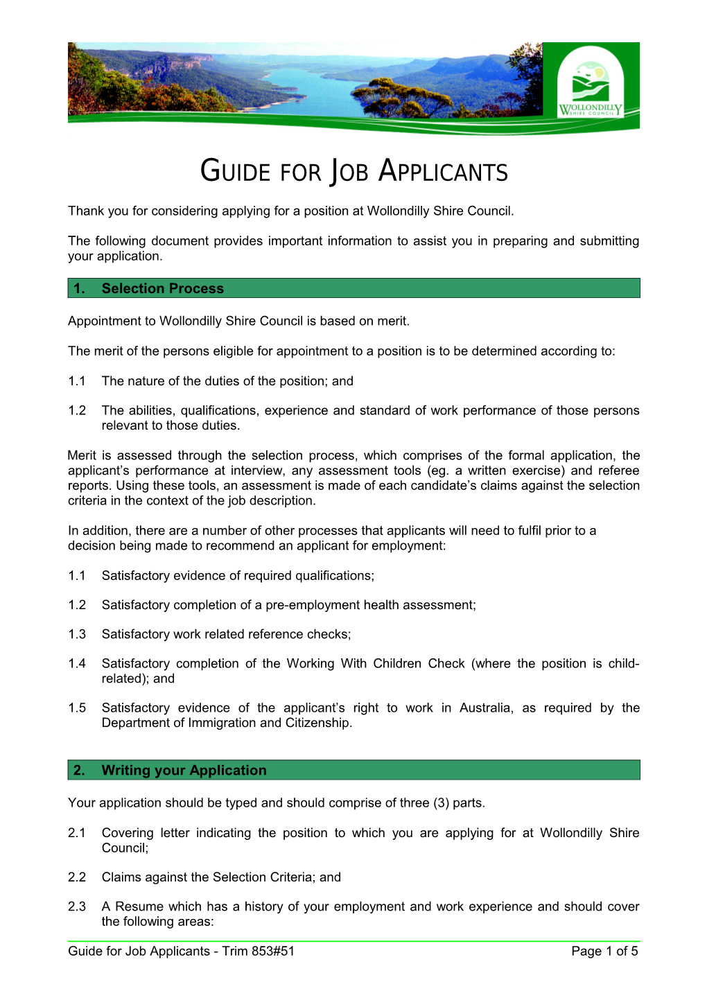 Guide for Job Applicants