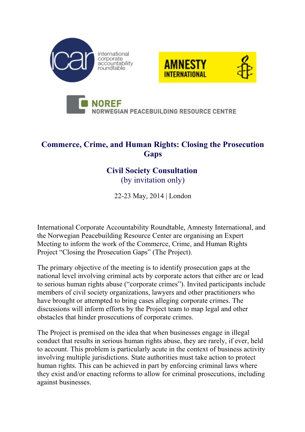 Commerce, Crime, and Human Rights: Closing the Prosecution Gaps