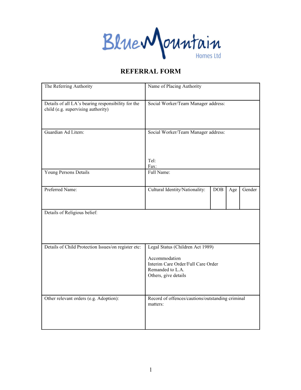 Referral Form