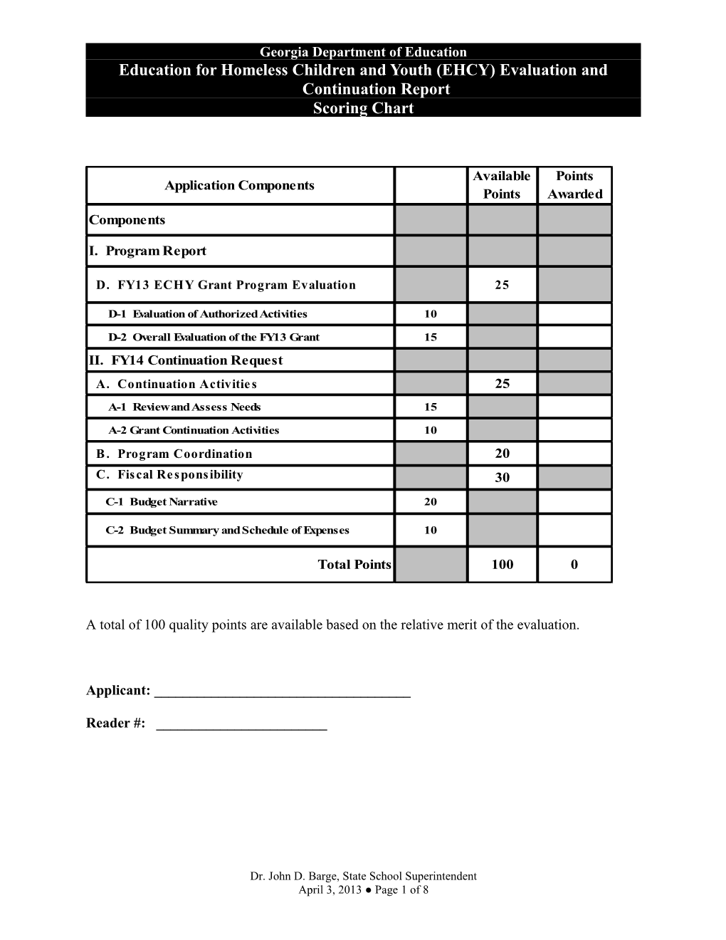 2007-2008 EHCY Grant Continuation Request