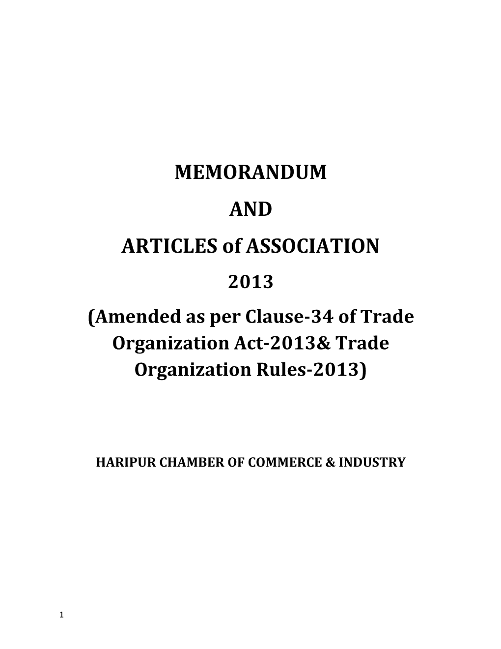 Amended As Per Clause-34 of Trade Organization Act-2013& Trade Organization Rules-2013